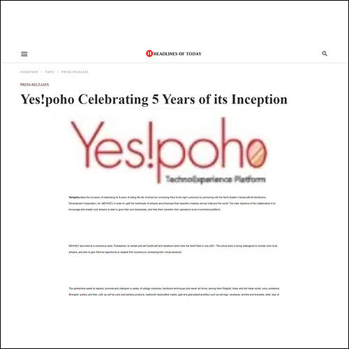 Yes!poho Celebrating 5 Years of its Inception - HEADLINES OF TODAY