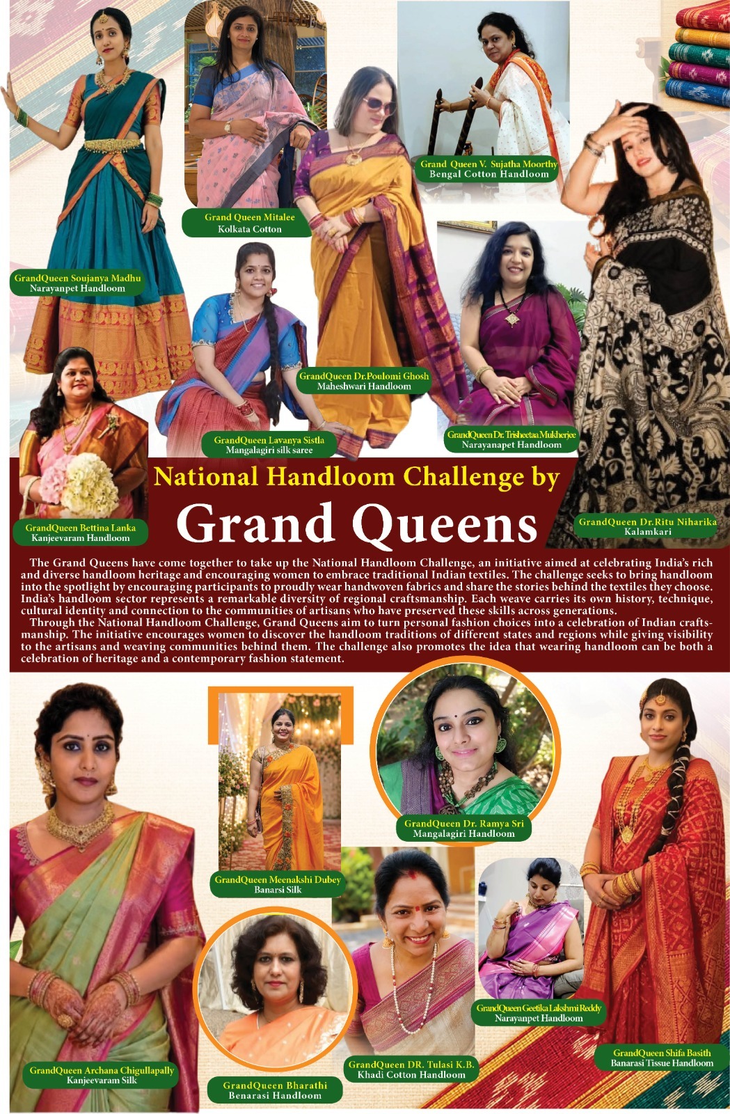 Yes!poho Featured in Women’s Now Newspaper – August Edition for Championing India’s Handloom Heritage